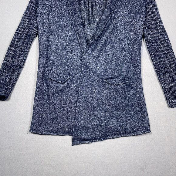 Athleta‎ Sweater Women Size XS Open Front Cardigan Blue Cashmere Linen Blend - Picture 3 of 11